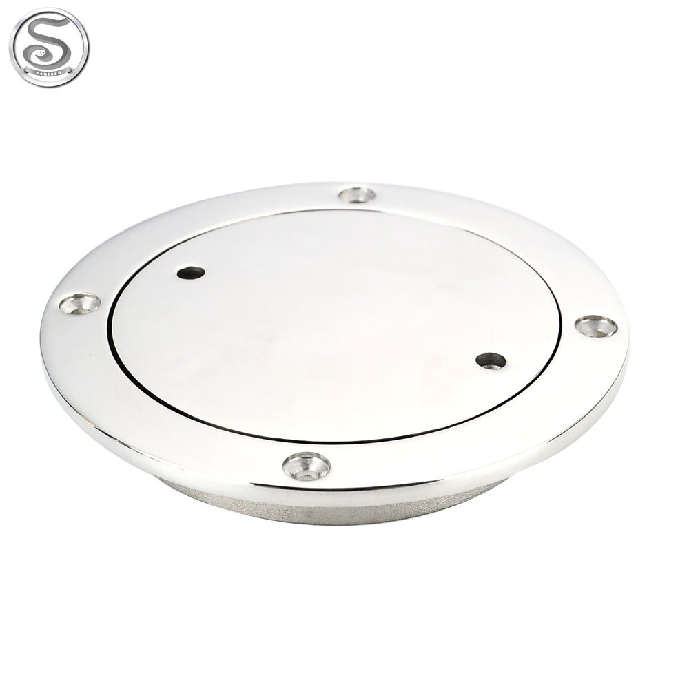 Boat Parts Marine Hardware Accessories Round Deck Plate Hatch Cover Stainless Steel Mirror Silver Polish
