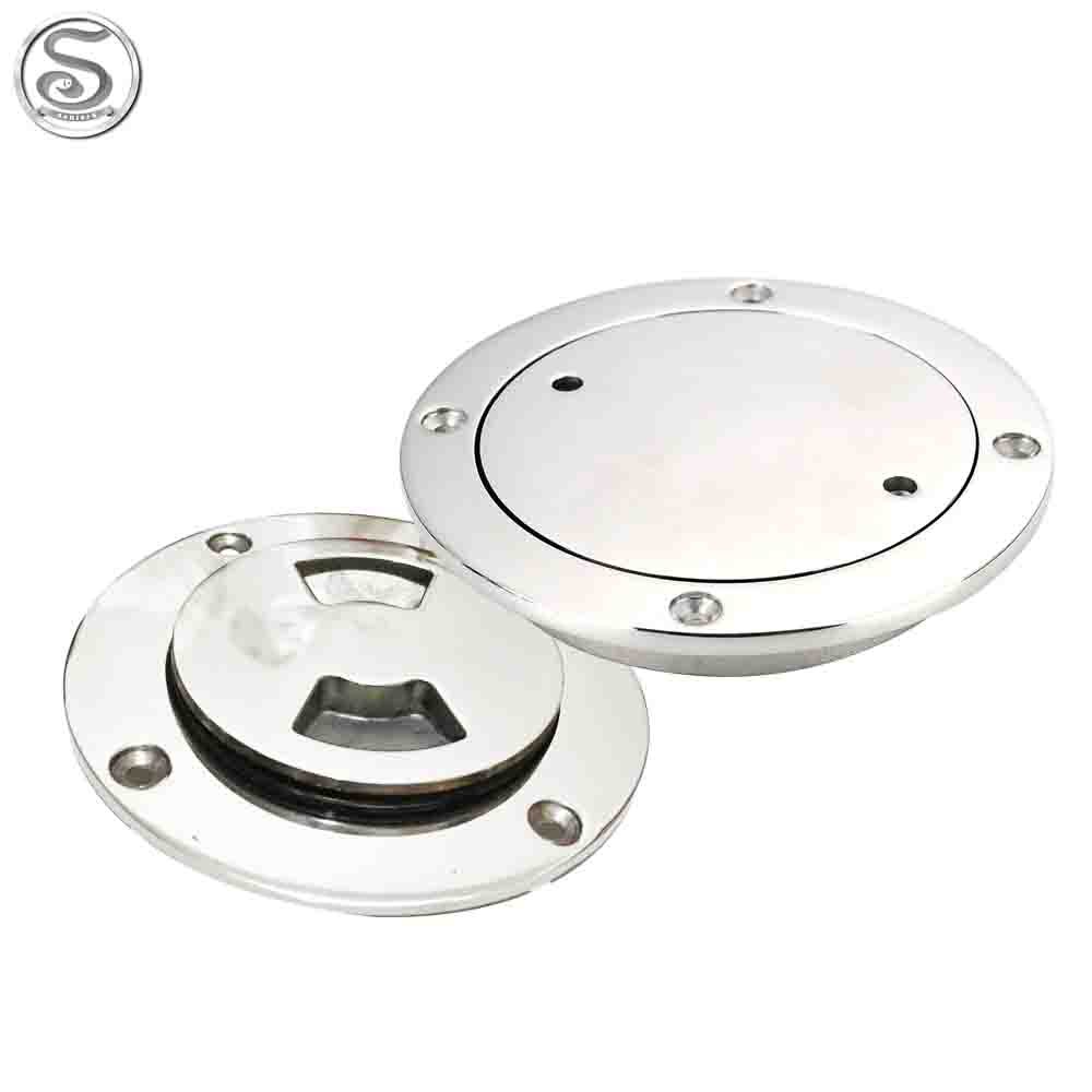 Boat Parts Marine Hardware Accessories Round Deck Plate Hatch Cover Stainless Steel Mirror Silver Polish