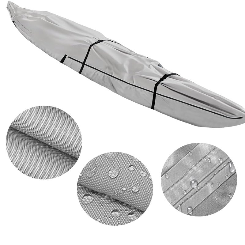 Factory Customized Waterproof 300D 600D Polyester Kayak Canoe Cover UV Resistant Rainproof and Dustproof Boat Cover