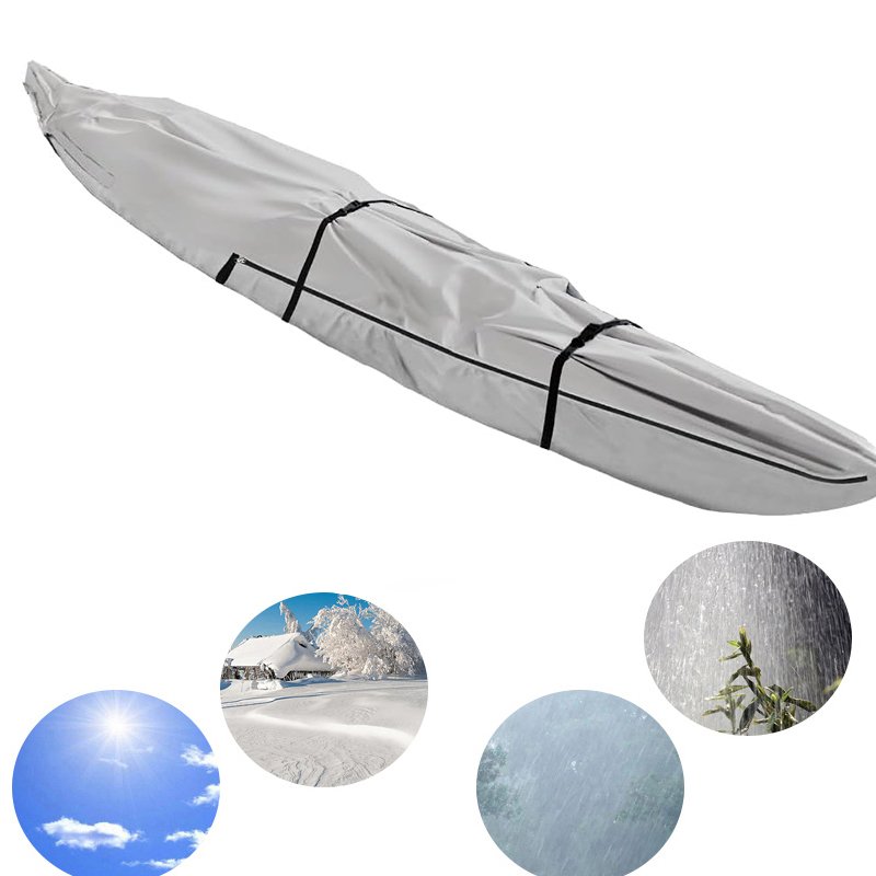 Factory Customized Waterproof 300D 600D Polyester Kayak Canoe Cover UV Resistant Rainproof and Dustproof Boat Cover