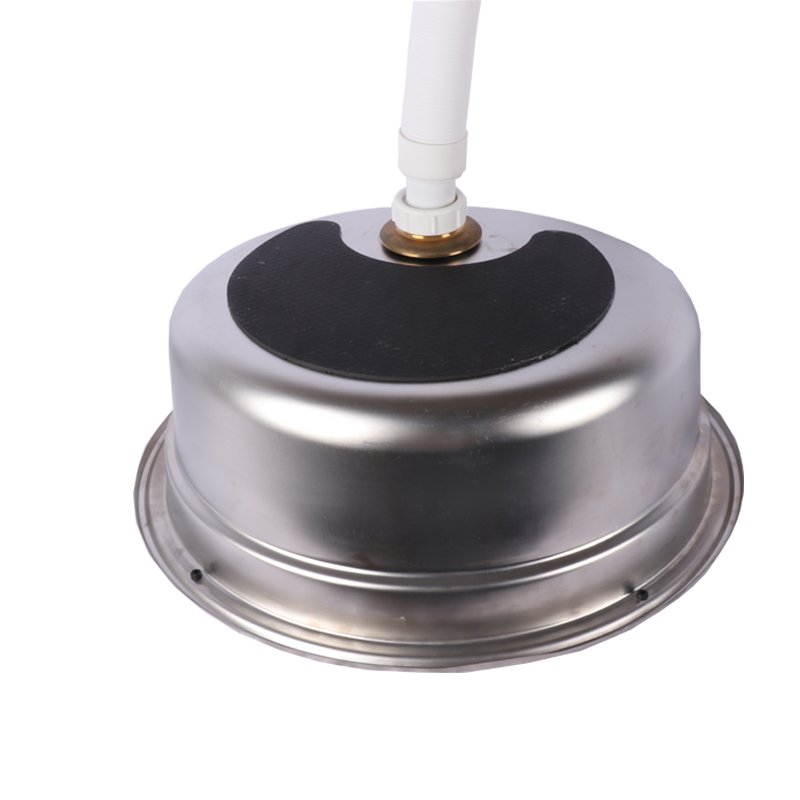 HWHongRV Round Camper Rvs Kitchen Kit Stainless Steel Sink Campervan Tempered Glass Lid Sink, with Foldable Rotating Faucet