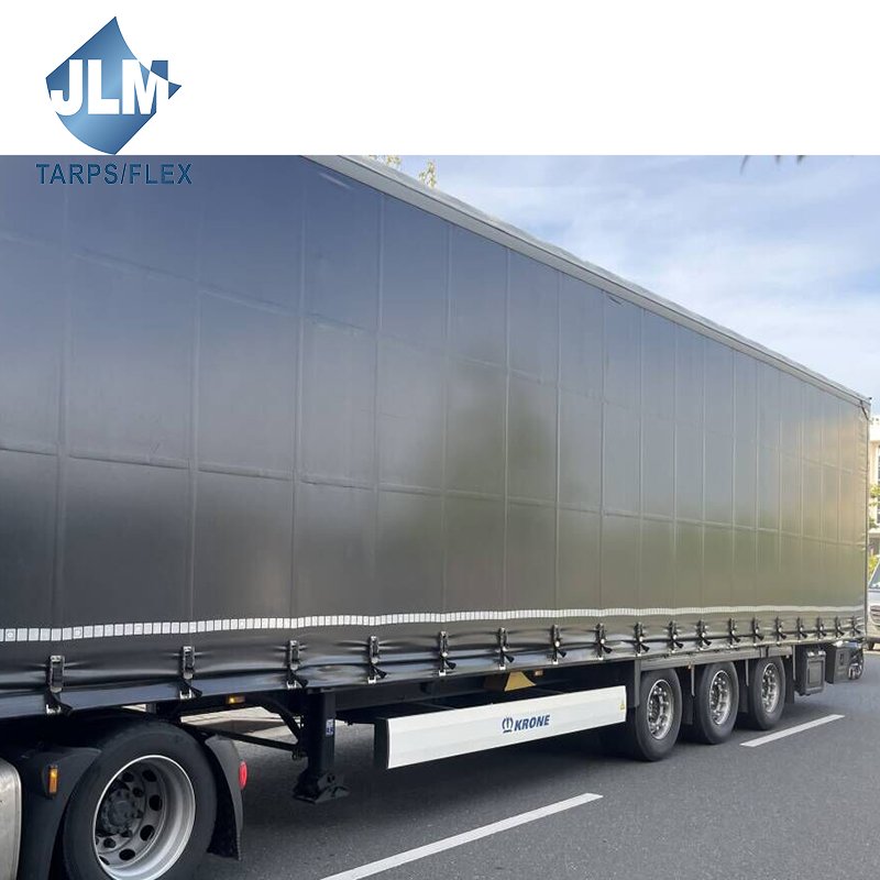 High Tensile Anti-UV PVC Tarpaulin Fabric Truck Cover Rolling Side Curtain Top Container Cover