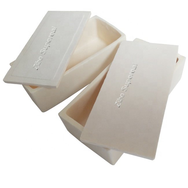 99 Al2o3 Alumina Ceramic Boat Crucible / Rectangular Crucible With Cover