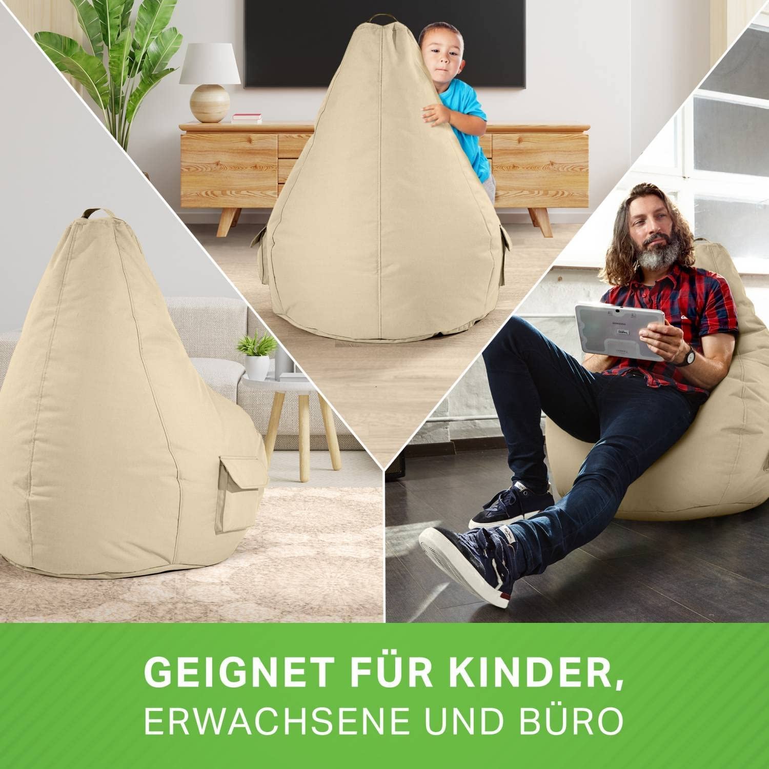 Comfy Indoor & Outdoor Gaming Bean Bag Chair Cover Seat Cushion Outdoor Bean Bag Cover