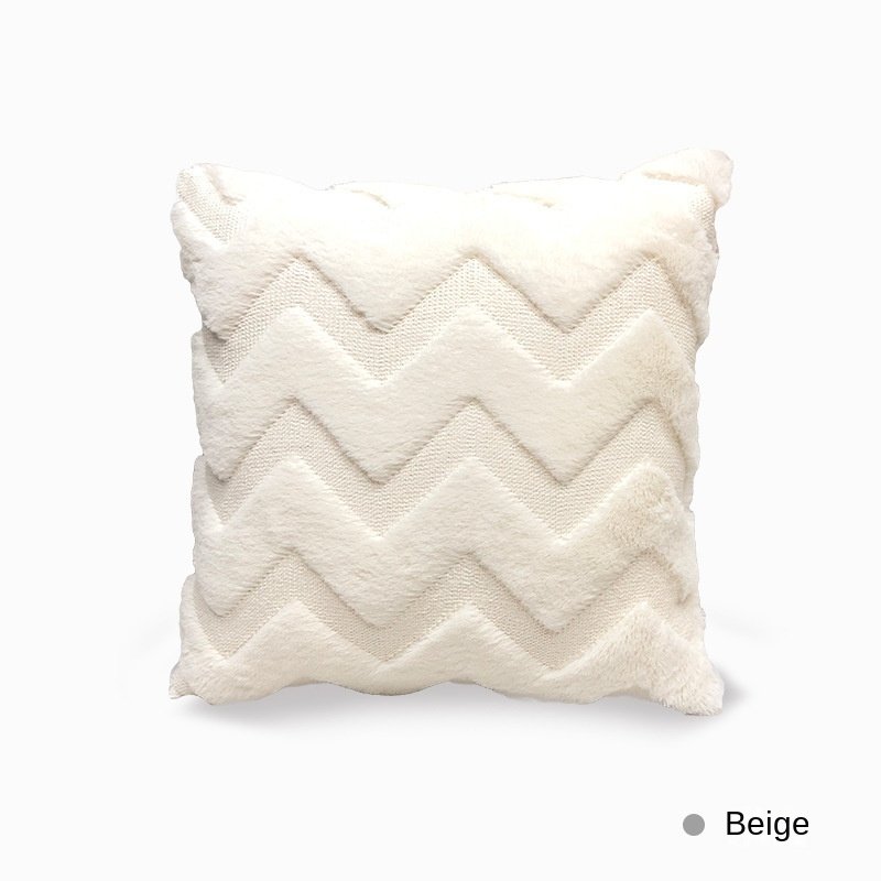 Ins Bedside Cushion Hotel Waist Pillow Plush Cover Solid Color Sofa Living Room Wholesale