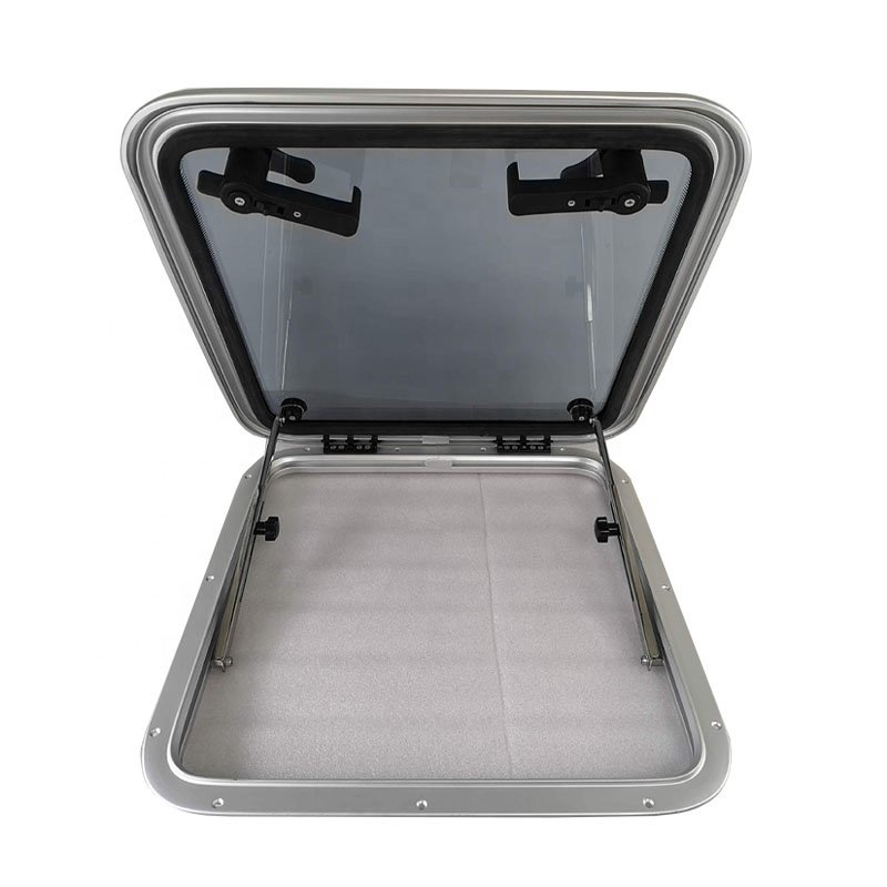 Hot Sale Customized Marine Boat RV Skylight Escape Hatch Window Square Aluminum Deck Hatch for Boats Yacht RV