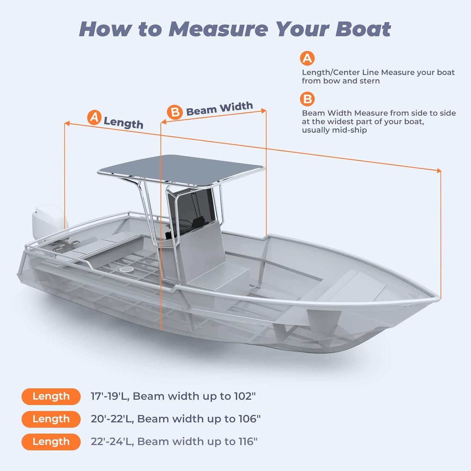 Heavy Duty 800D T - Top Boat Cover for Long Center Console Boat With T Top Roof 100% Waterproof Trailerable T TOP Boat Cover