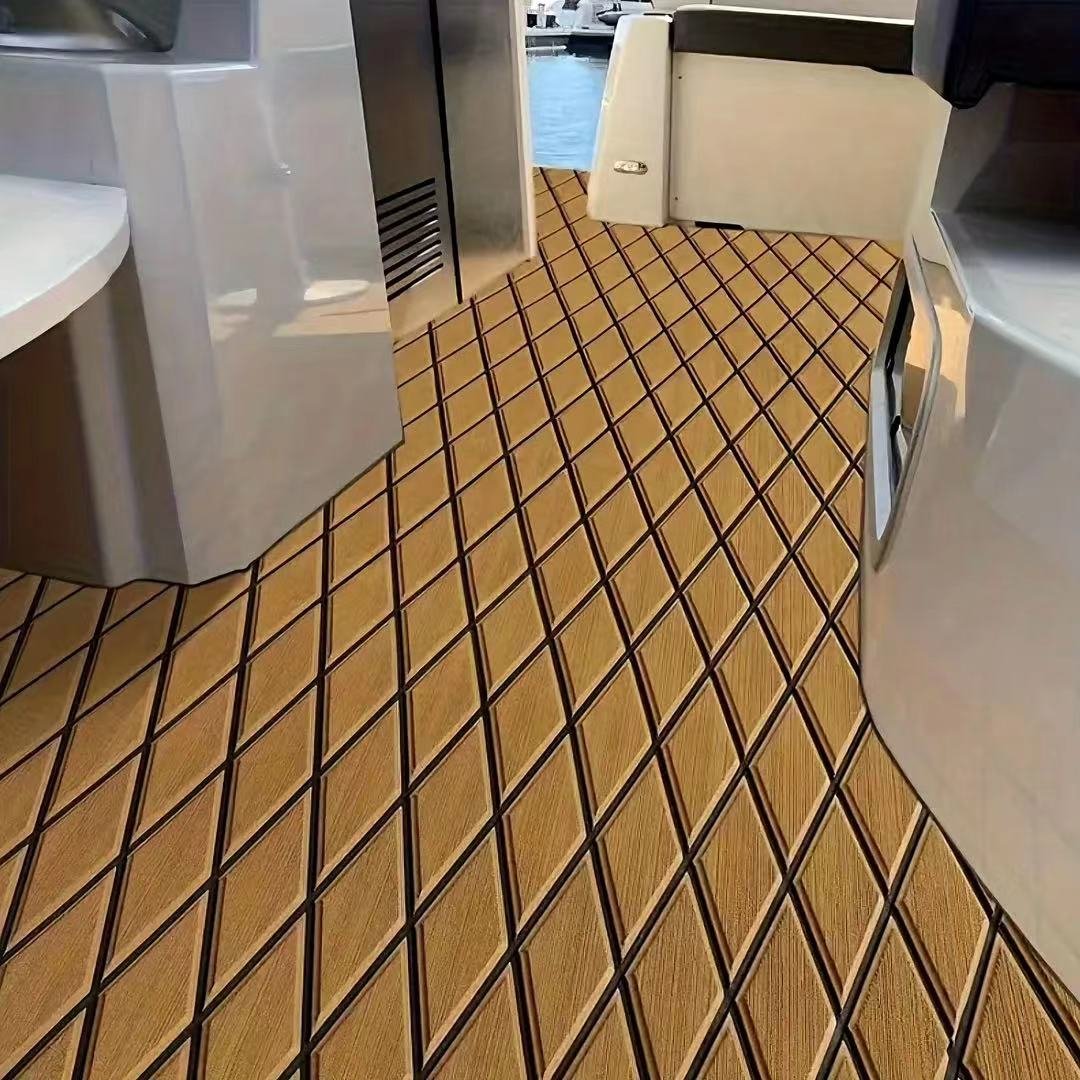 EVA Marine Flooring Non-Slip Durable Diamond Style Boat Decking Synthetic Teak Paddle Boards Boats Durable Eva Foam Surfacing