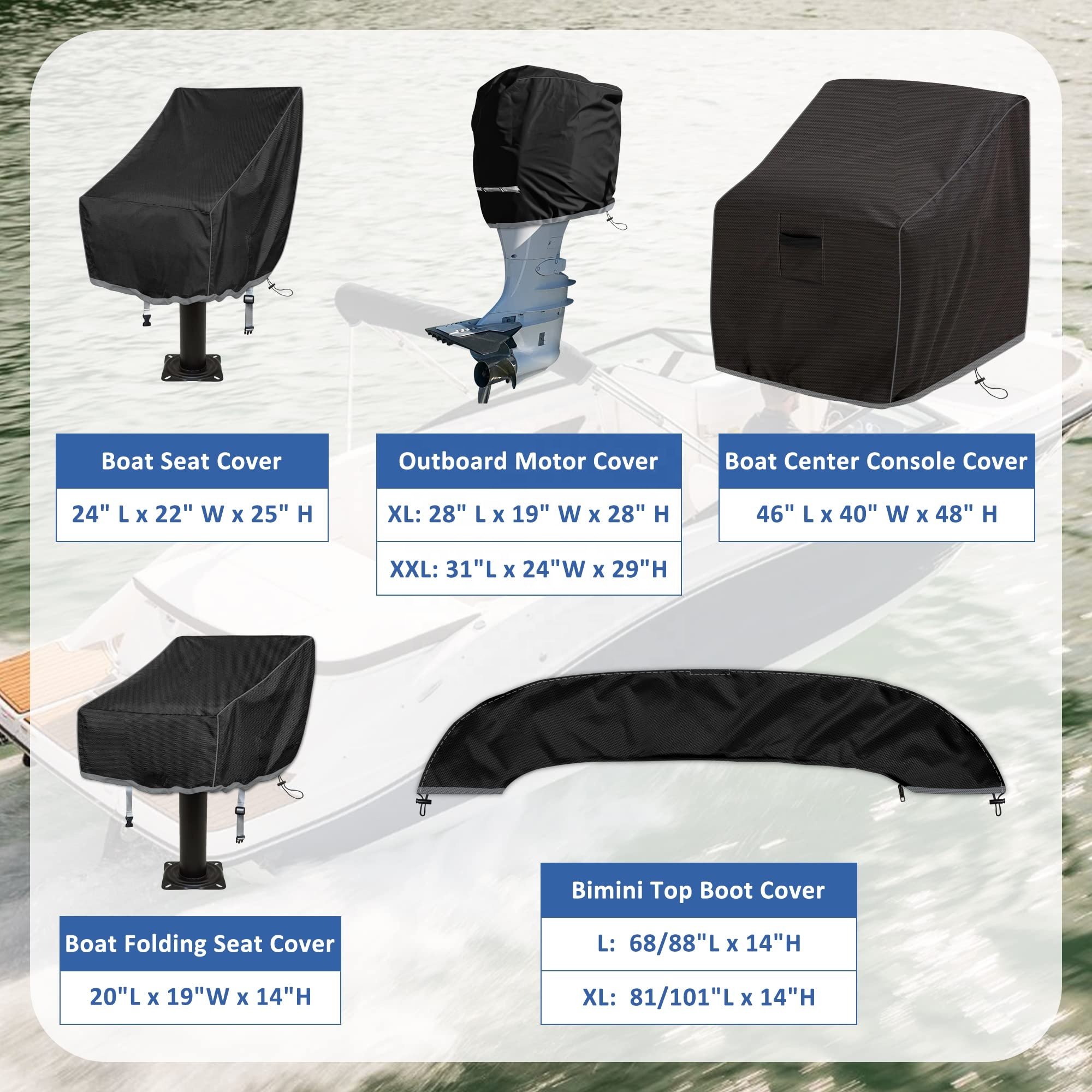 Boat Seat Cover Outdoor Waterproof Pedestal Pontoon Captain Boat Bench Seat Cover Oxford Fabric Helm Chair Protective Cover