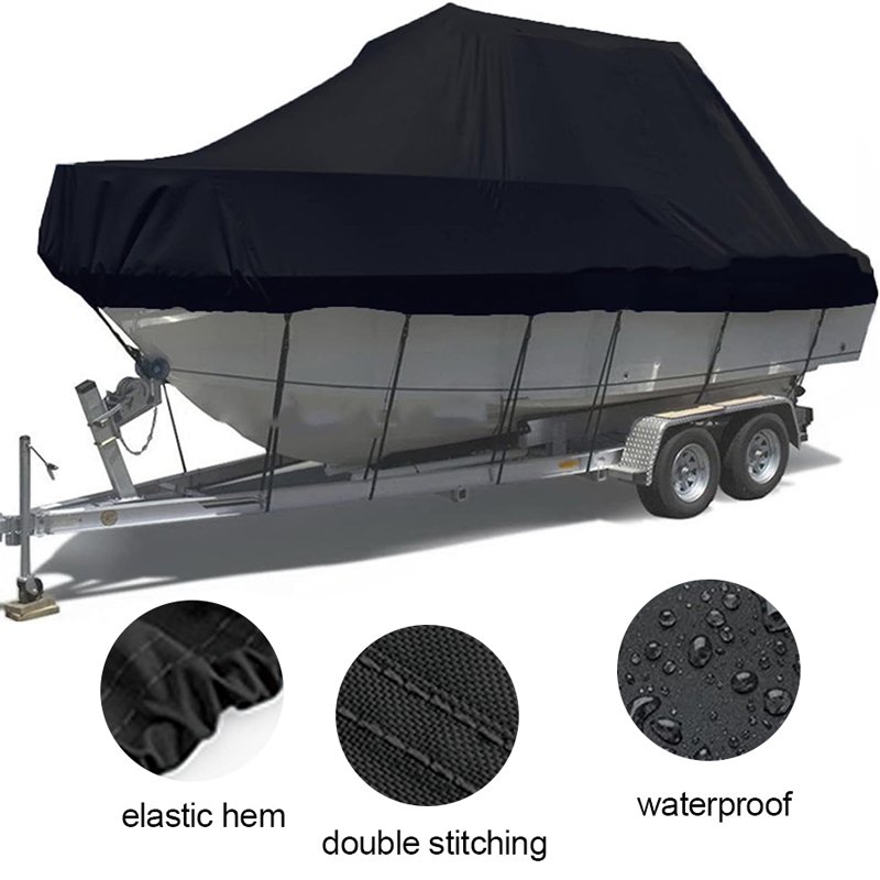 Factory Customized 12'-22'ft Heavy Duty Fabric Waterproof Uv Resisting Universal Boat Cover