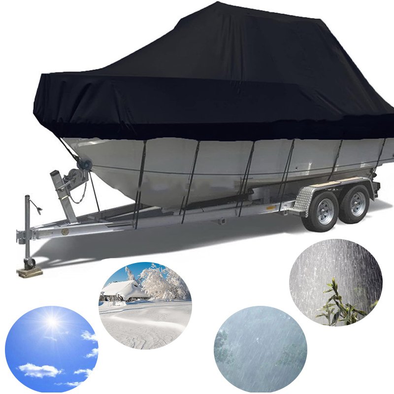Factory Customized 12'-22'ft Heavy Duty Fabric Waterproof Uv Resisting Universal Boat Cover