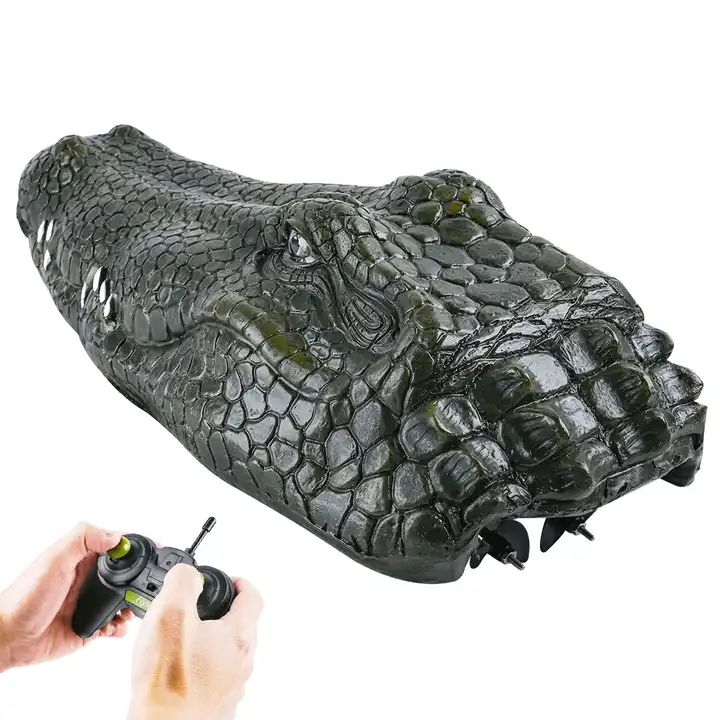 Flytec V002 2 in 1 Simulation Crocodile Head Motion RC Kids Electric Boat Halloween Decorations Spoof Toy