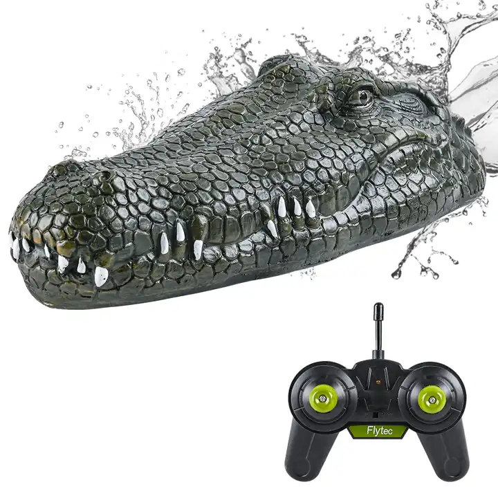 Flytec V002 2 in 1 Simulation Crocodile Head Motion RC Kids Electric Boat Halloween Decorations Spoof Toy