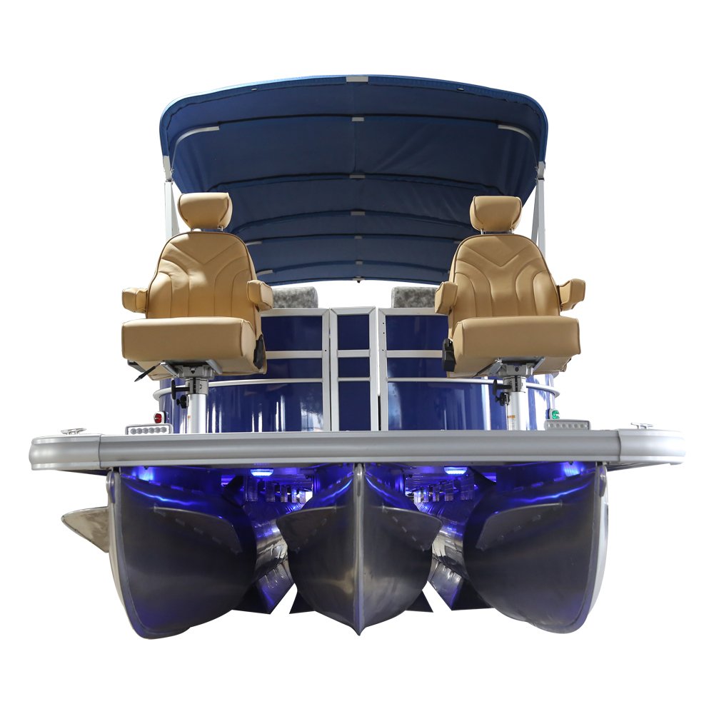 Kinocean 26ft Tri-Tube Aluminum Construction Pontoon Fishing Boat 12-Person Luxury Marine Grade Yacht Series