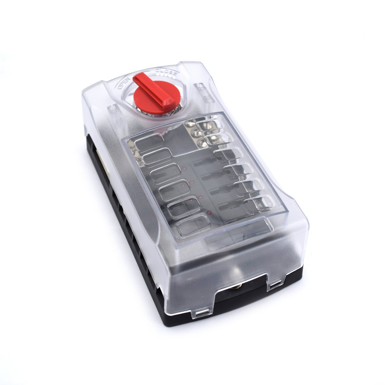 12 Way Fuse Block with LED Light High Cover Twist Switch
