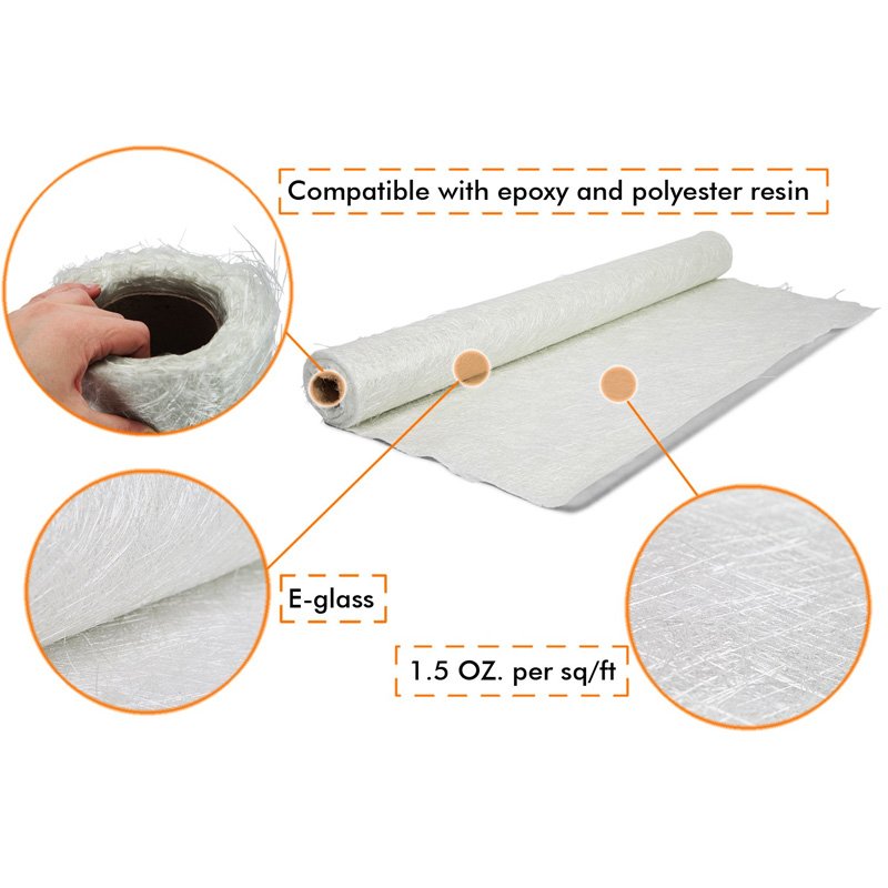 Coated Fiberglass Tissue Mat 30 Gsm 8onz for Roofing Surfboard Boat