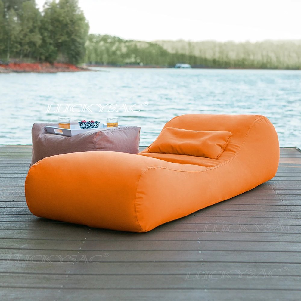 LUCKYSAC Boat Bean Bag Cover Modern Bean Bag Sofa Memory Foam Refill Beanbag Sofa Bed Waterproof Outdoor Bean Bag