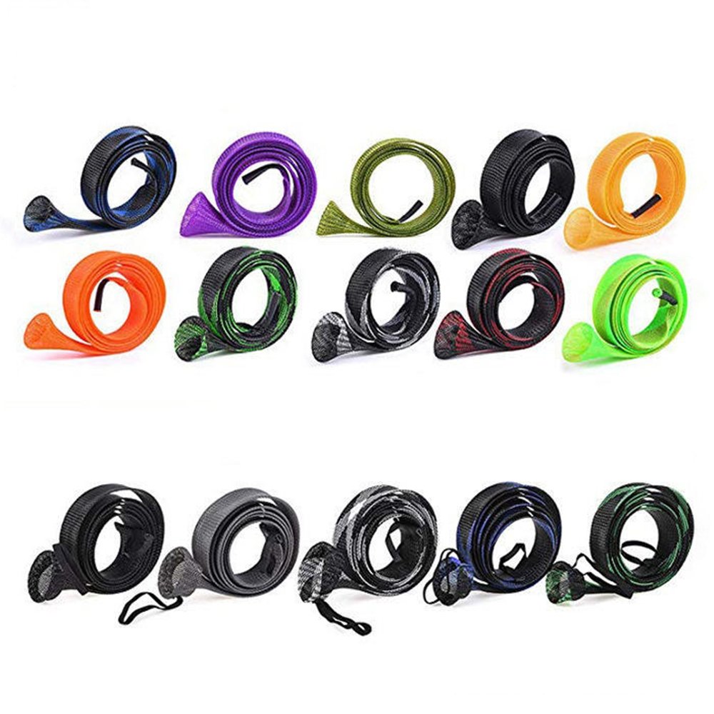 Top Right AC042 Fishing Pole Sleeve Fishing Rod Protector Tools Expandable Braided Fishing Rod Cover Rod Sock