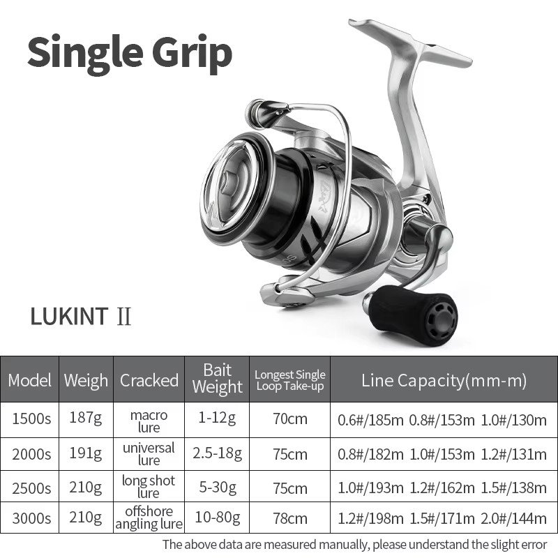 TAKUMI Luknit 2000 Single Grip Spinning Reel Profissional Lighter Ultralight Fishing Reel 8kg Drag 5.2:1 Spining Reel
