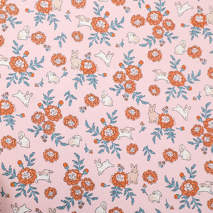 100% Cotton Twill Print Flower Pattern Pure Cotton Printed Fabric for Blouse Dress