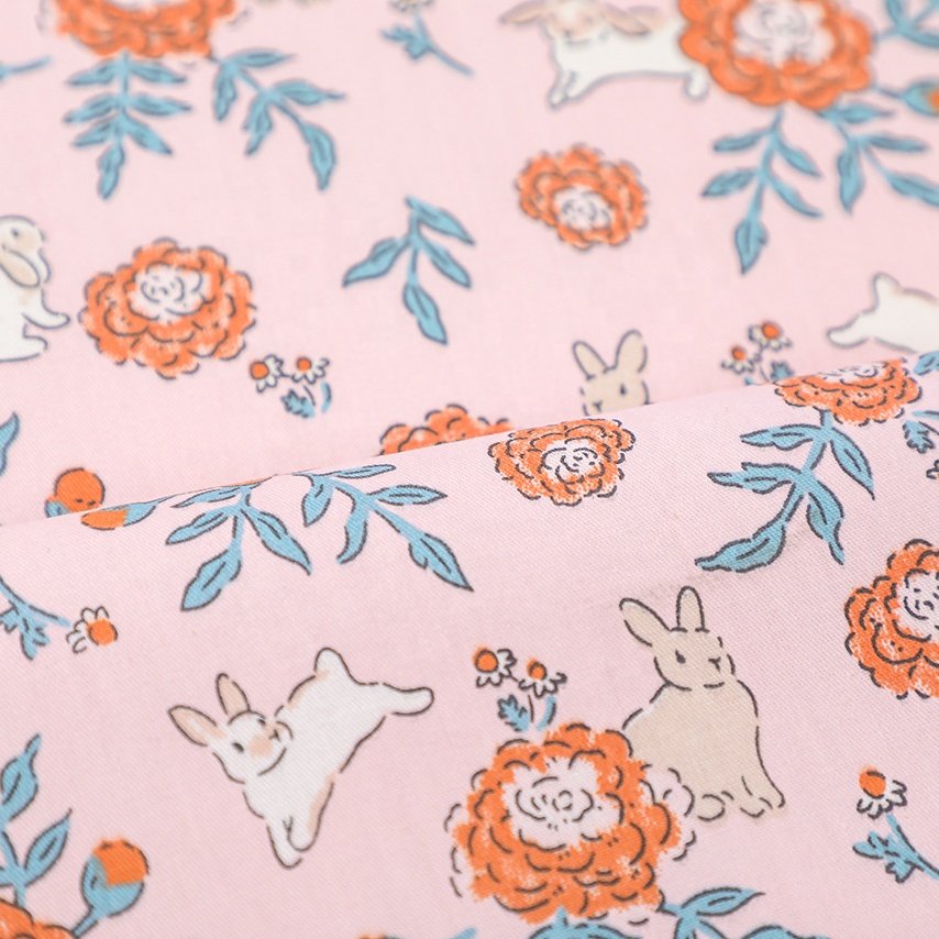 100% Cotton Twill Print Flower Pattern Pure Cotton Printed Fabric for Blouse Dress