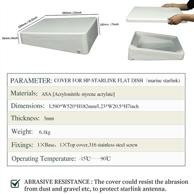 High Quality FRP Fiberglass square Composite Empty Radome Box Antenna radar Sea Boat Starlink Radome Cover