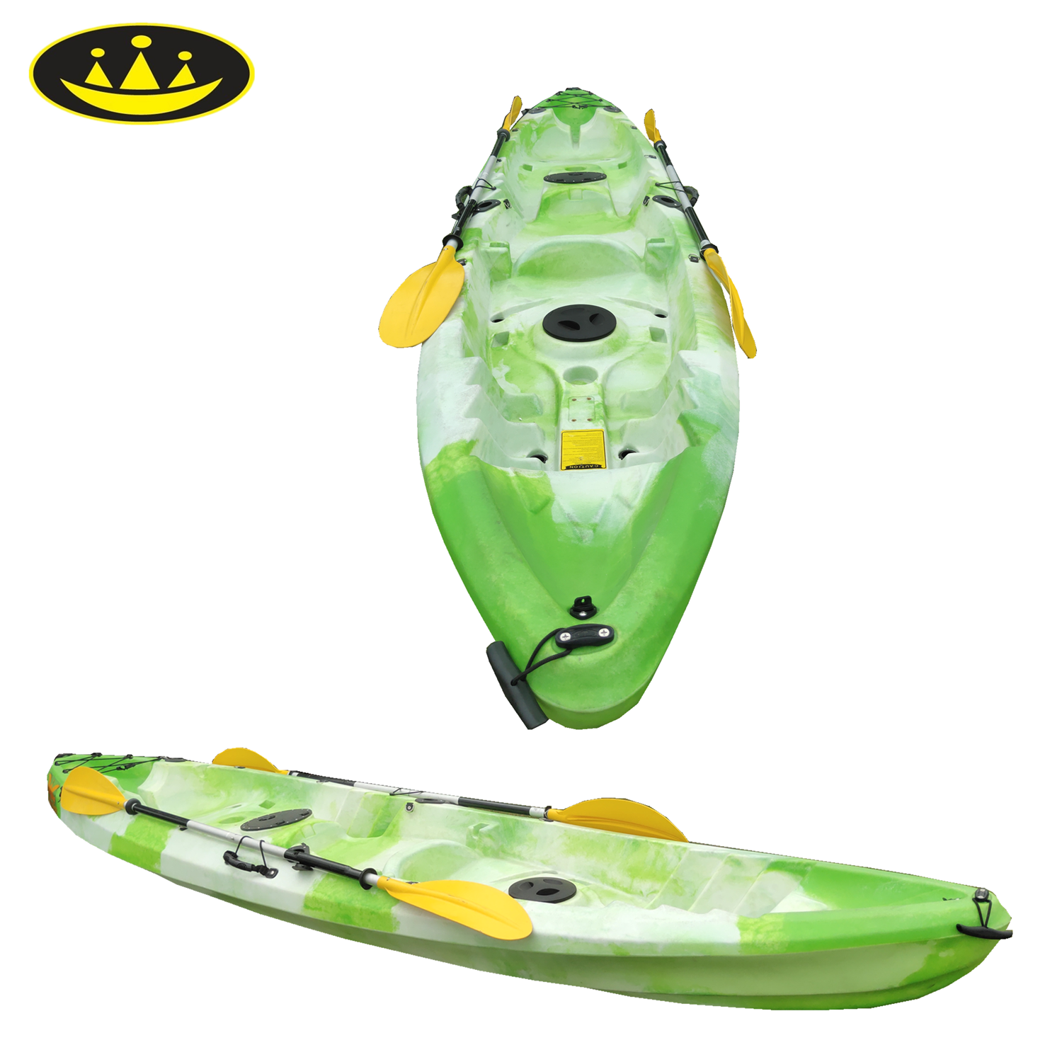Wholesale Hot Selling Three Person Fishing Kayak Family Kayak/ Two 8" Hatch Canoe Boat