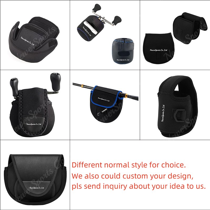 China Factory Manufacturer Custom logo Printed Durable Elastic Fishing Gear Neoprene Fishing Reel Bag Cover