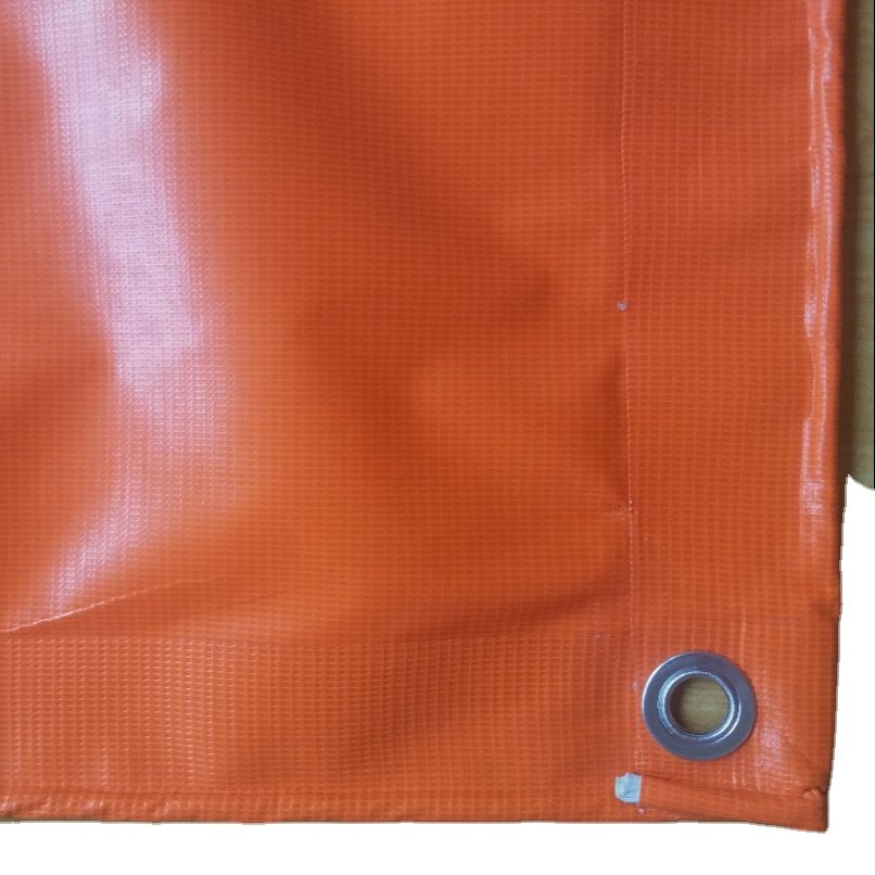 Fire Retardant Orange Pvc Tarpaulin, 400gsm, 200D*300D 18*12