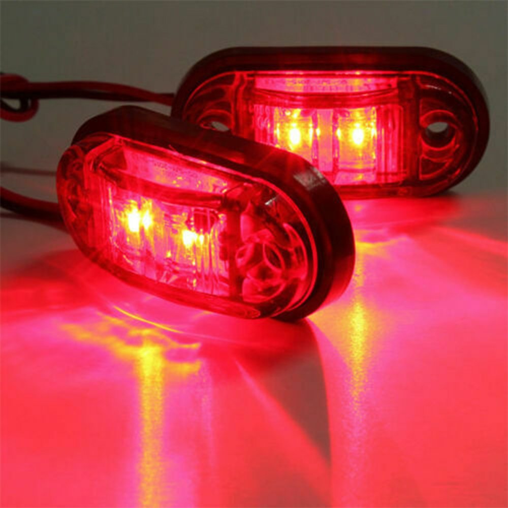 AUXITO 10Pcs 2.5 Inch LED Trailer Lights Waterproof LED Trailer Side Marker Lights Oval Signal Running Lights for Truck Boat RV