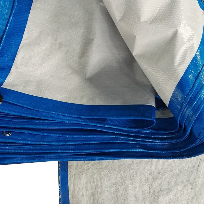 MILLION 180gsm Blue and White Custom Pe Polyethylene Tarpaulin Roof Sheeting Blanket Fabric Carport Tarp Boat Cover Sheet
