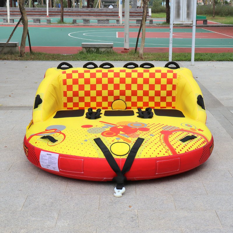 Customized Inflatable Towable Water Sports Water Tube Boat 4 Rider Water Jet Ski Sports Inflatable Towing Sofa Towable Tube