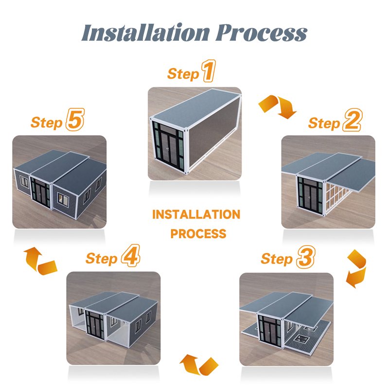 Cheap Steel Structure Prefab Foldable Container House Hurricane Proof Waterproof Prefabricated Portable Home Maison Conteneur