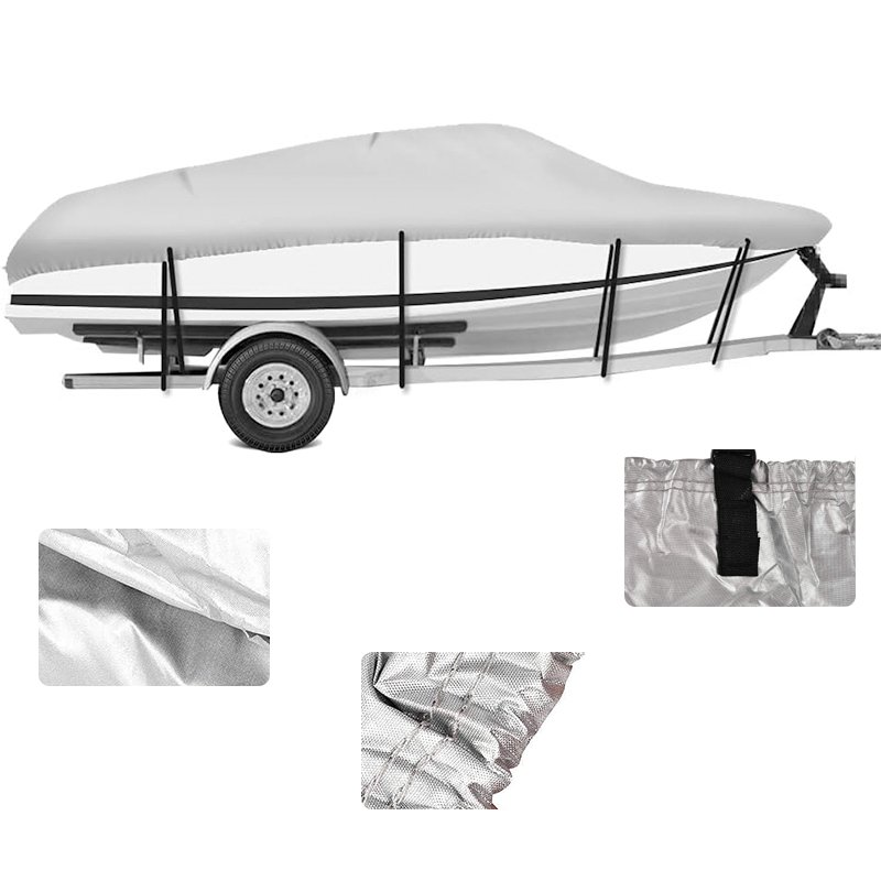 Wholesale Durable 600D Polyester Boat Cover Custom logo Outdoor Waterproof and UV Resistant Universal Boat Cover