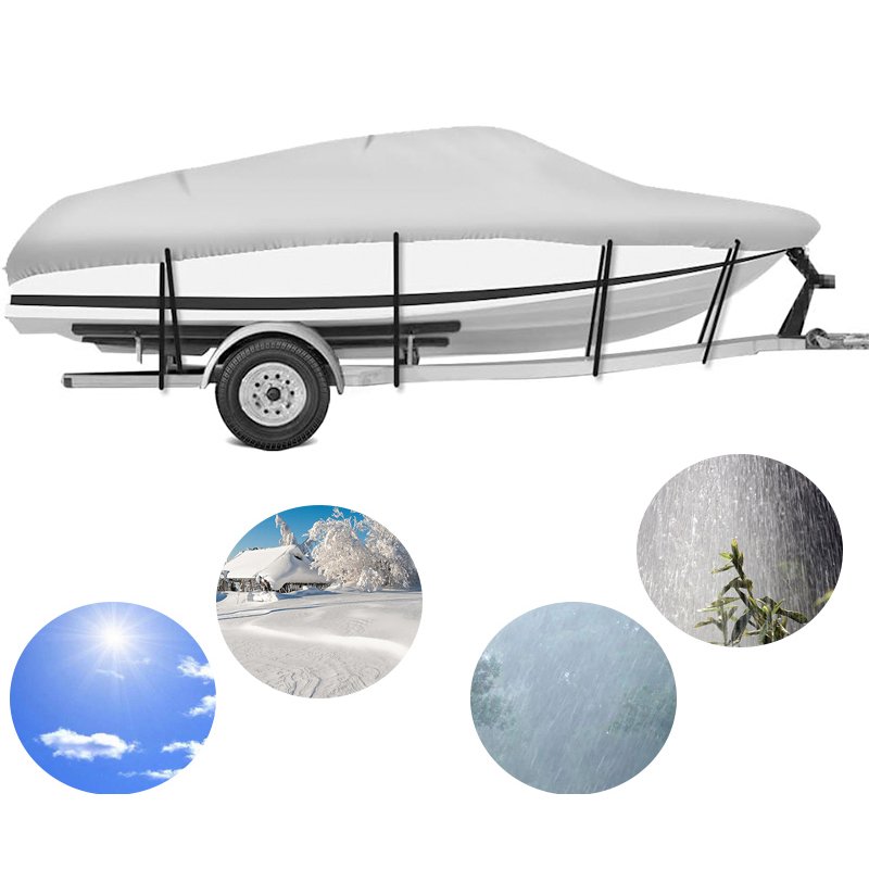 Wholesale Durable 600D Polyester Boat Cover Custom logo Outdoor Waterproof and UV Resistant Universal Boat Cover