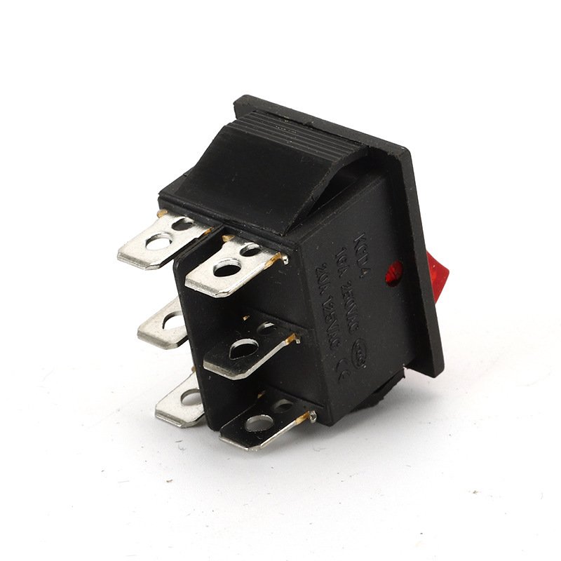 Hot New Products Precision-Made Kcd4-4 Pin With Light Red Cover Boat-Shaped Industrial Socket Set for Automotive Applications