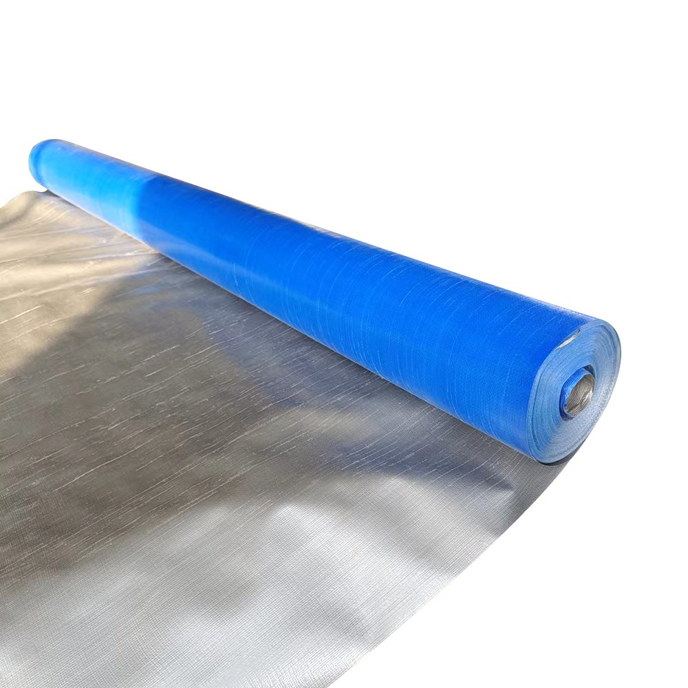 RTS Wholesale Heavy Duty Strong Coated Waterproof Pvc Tarp 180g Silver Blue Pe Coated Plastic Tarpaulin Fabric Roll