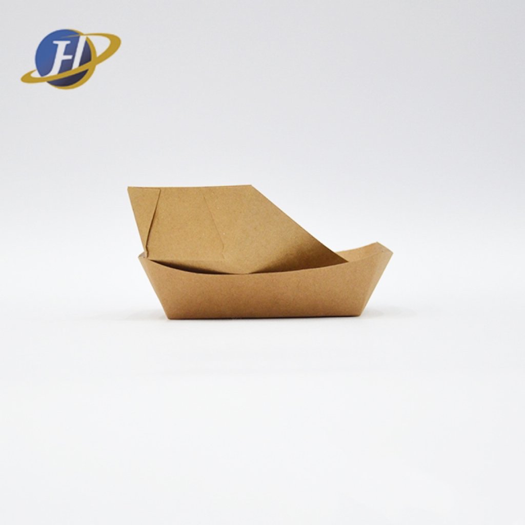 Vietnamese Production of Kraft Paper Boat Box with Film Waterproof Oil Can Be Customized Without Cover
