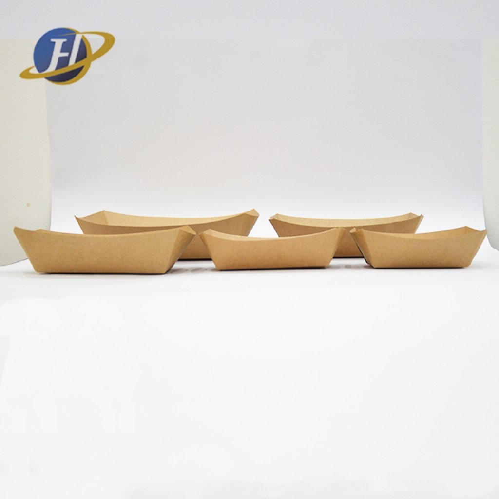 Vietnamese Production of Kraft Paper Boat Box with Film Waterproof Oil Can Be Customized Without Cover