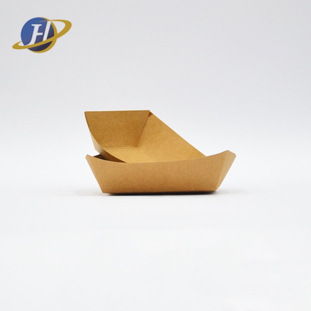 Vietnamese Production of Kraft Paper Boat Box with Film Waterproof Oil Can Be Customized Without Cover