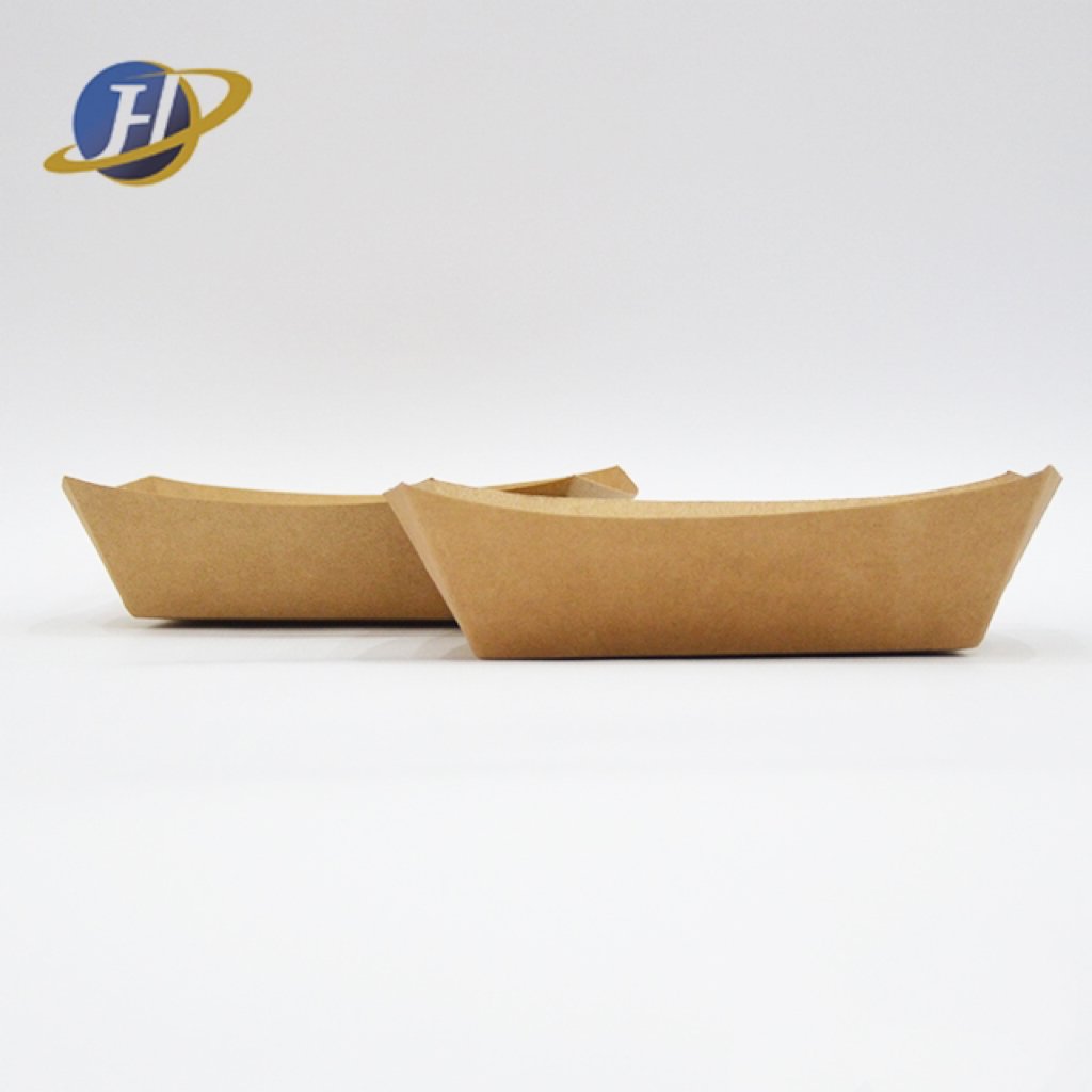 Vietnamese Production of Kraft Paper Boat Box with Film Waterproof Oil Can Be Customized Without Cover
