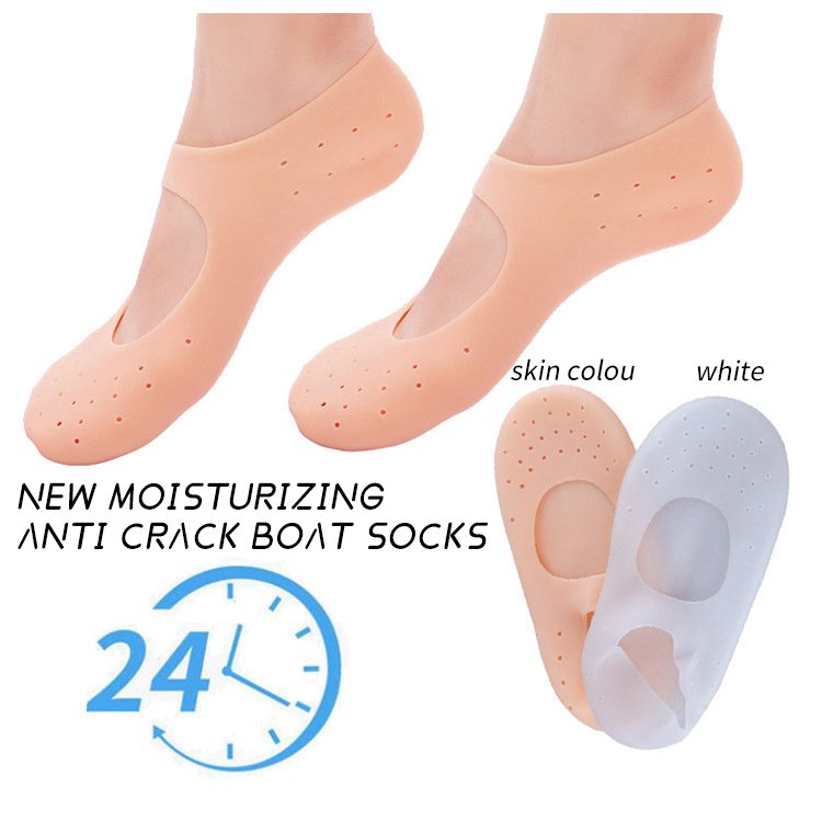 Ladies Shallow Heel Boat Socks Breathable Non-Slip Silicone Gel Foot Covers Moisturizing and Moisturizing Heel Socks