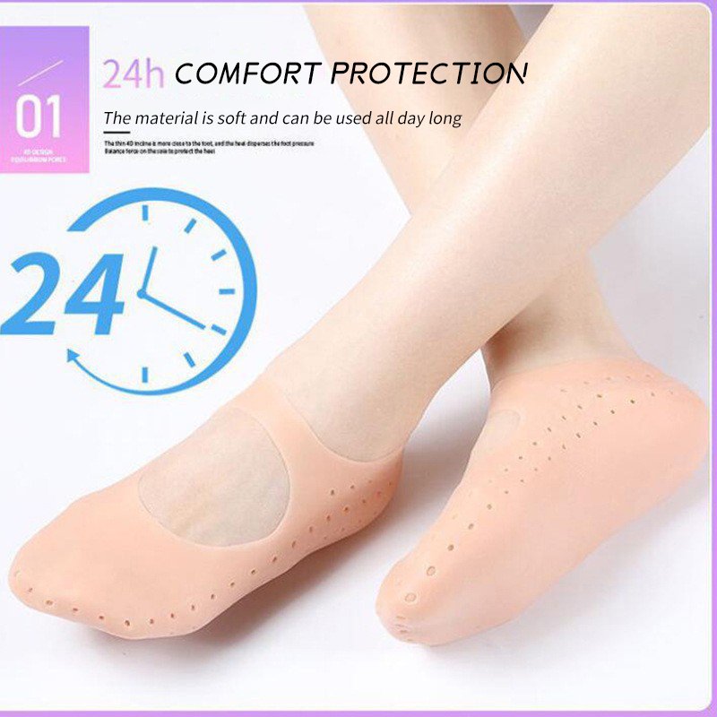 Ladies Shallow Heel Boat Socks Breathable Non-Slip Silicone Gel Foot Covers Moisturizing and Moisturizing Heel Socks