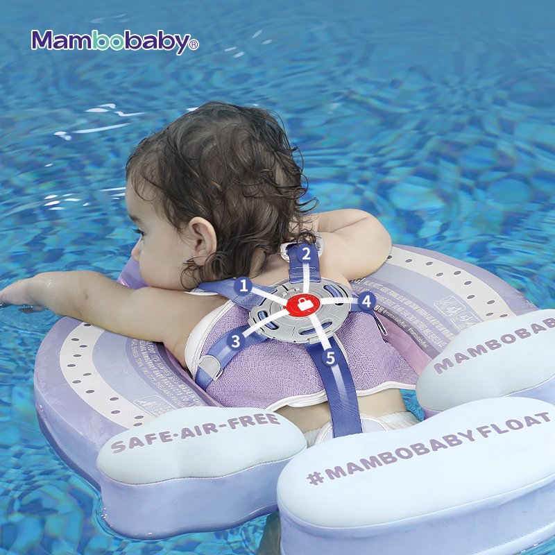 Rainbow Chest Float With Canopy for Kids From 3-24months Mambobaby air Free Baby Float Wonderful Rainbow Swimming Ring