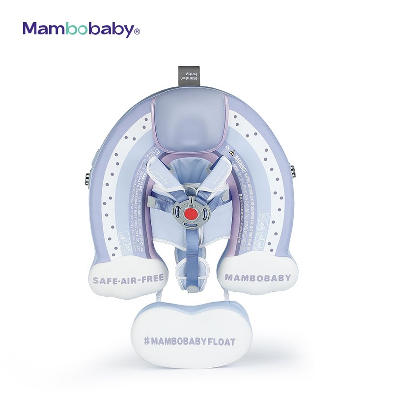 Rainbow Chest Float With Canopy for Kids From 3-24months Mambobaby air Free Baby Float Wonderful Rainbow Swimming Ring