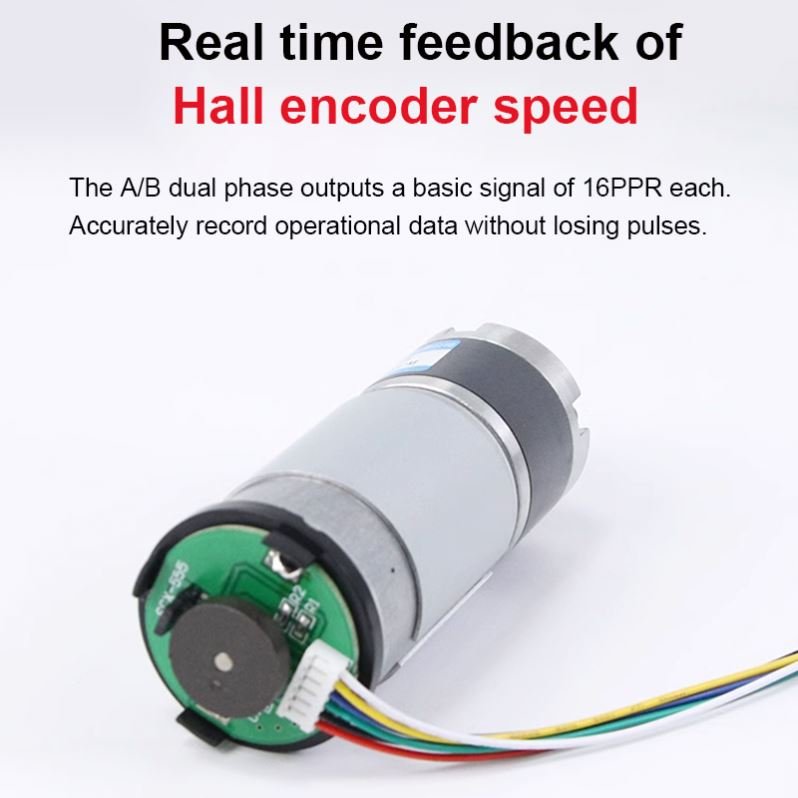 100KG DC Reduction Motor 12v 24v 36-555S Planetary Gear Encoder with Rear Cover, Large Torque Speed Regulation, Small Motor