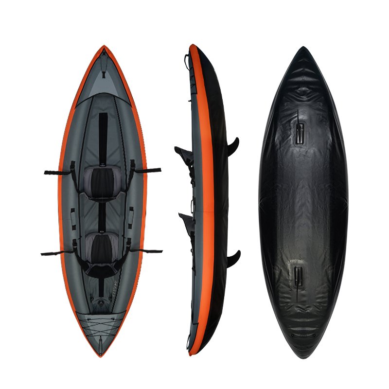 3.8M Oem Design 3 Person Stable Family Inflatable Pvc Kayak with Nylon Fabric Reinforced Cover