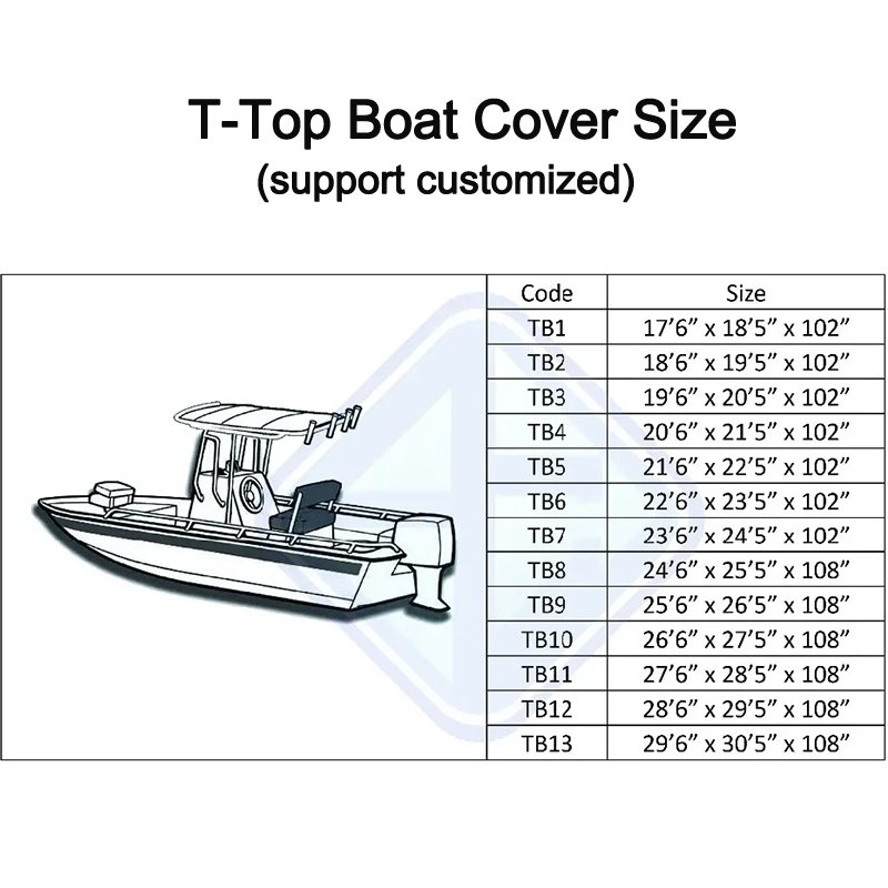 Custom Inflatable Fishing Boat Cover Waterproof Anti Uv All Season protection T-Top Boat Cover