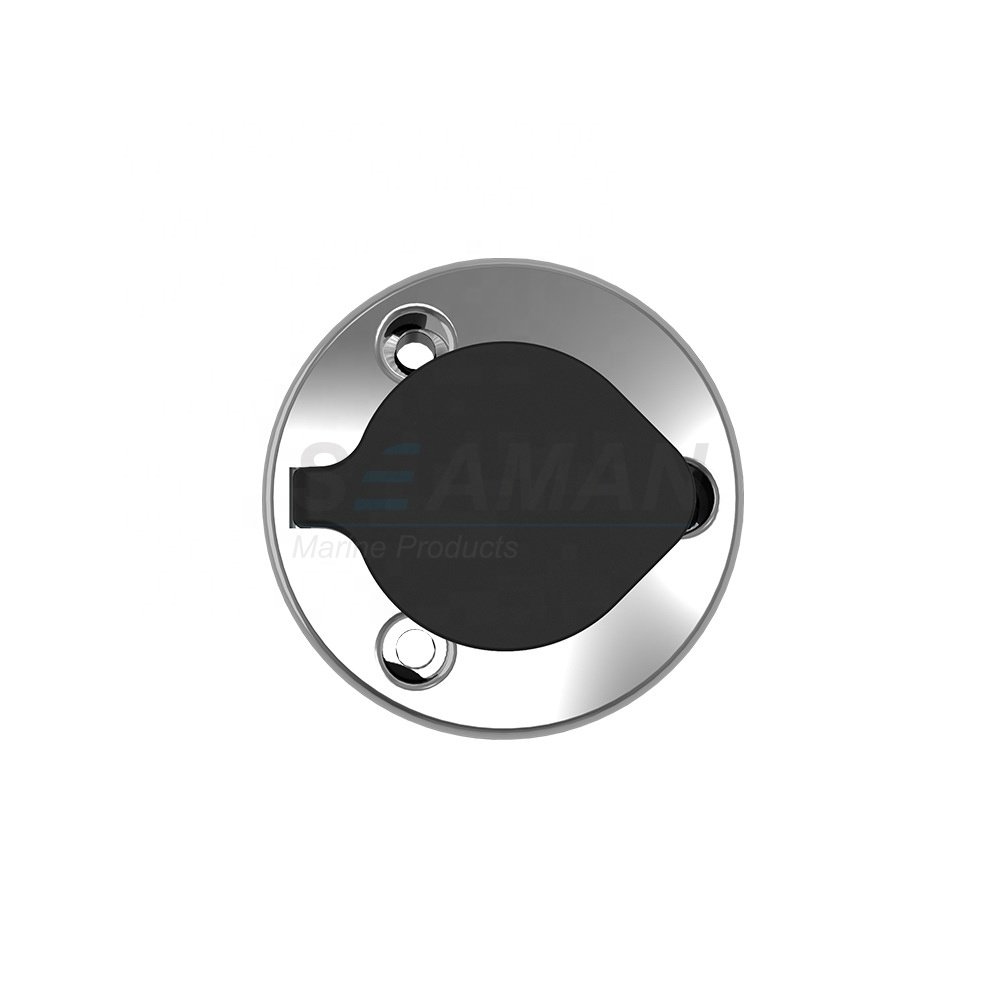 Marine Made Round Plug-in Light Base for All-Around Boat Pole Light, 2-Pin, Black Stainless Cover