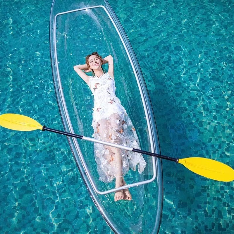 PC Kayak Boat Polycarbonate Boats Transparent Kayak Cheap Fishing Boat Leisure Rowig Dugout Canoe Factory Direct Selling